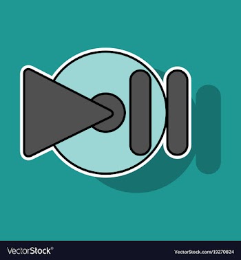 Sticker play sign flat style icon on background vector image