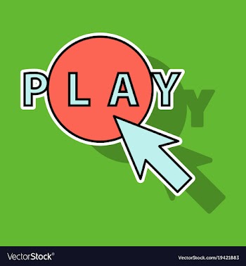 Sticker play sign flat style icon on background vector image