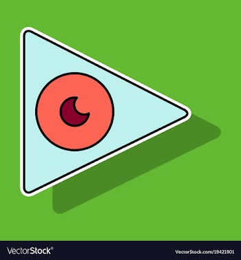 Sticker play sign flat style icon on background vector image