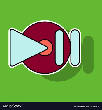 Sticker play sign flat style icon on background vector image