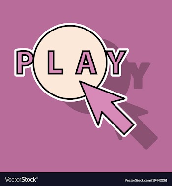Sticker play sign flat style icon on background vector image
