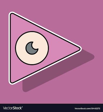 Sticker play sign flat style icon on background vector image