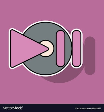 Sticker play sign flat style icon on background vector image