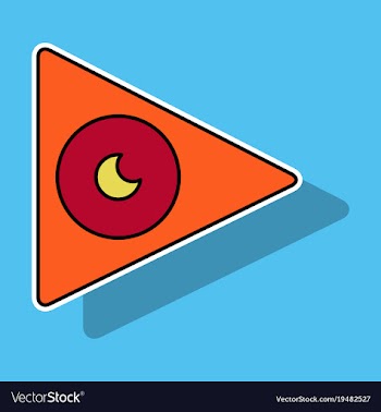 Sticker play sign flat style icon on background vector image