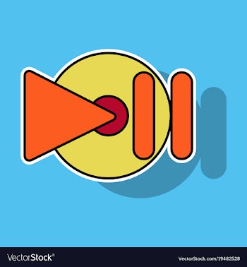 Sticker play sign flat style icon on background vector image