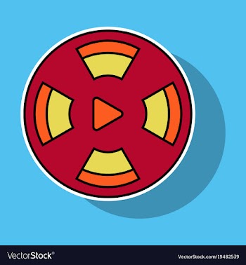 Sticker play sign flat style icon on background vector image