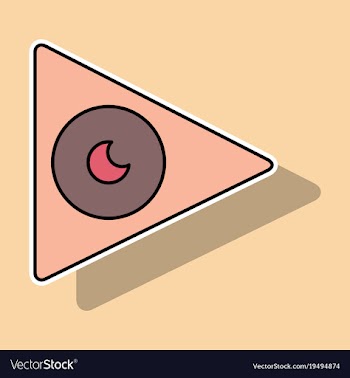 Sticker play sign flat style icon on background vector image