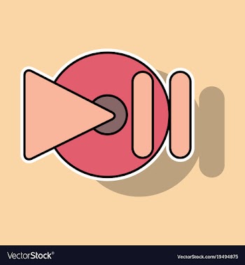 Sticker play sign flat style icon on background vector image