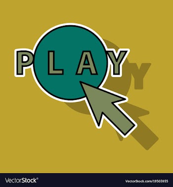 Sticker play sign flat style icon on background vector image