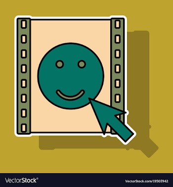 Sticker play sign flat style icon on background vector image