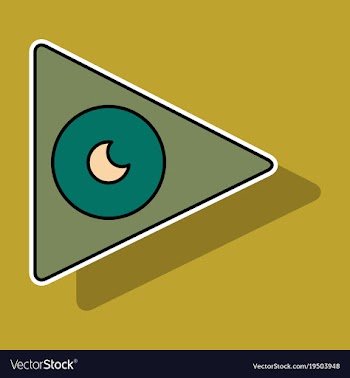 Sticker play sign flat style icon on background vector image