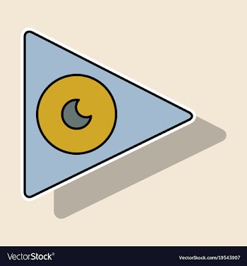 Sticker play sign flat style icon on background vector image