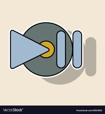 Sticker play sign flat style icon on background vector image