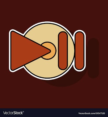 Sticker play sign flat style icon on background vector image