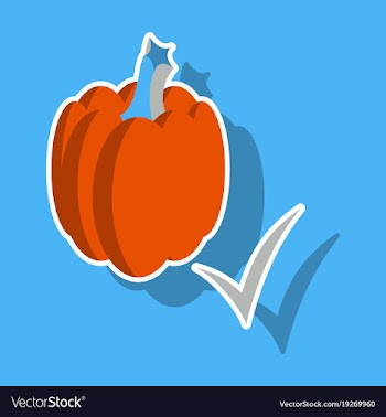 Sticker pumpkin autumn halloween or thanksgiving vector image