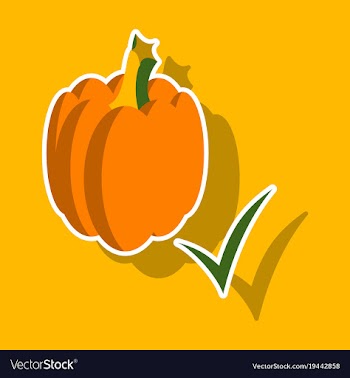 Sticker pumpkin autumn halloween or thanksgiving vector image