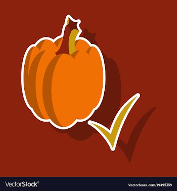 Sticker pumpkin autumn halloween or thanksgiving vector image