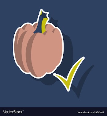Sticker pumpkin autumn halloween or thanksgiving vector image