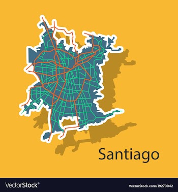 Sticker road and administrative map of vector image