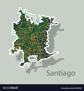Sticker road and administrative map of vector image