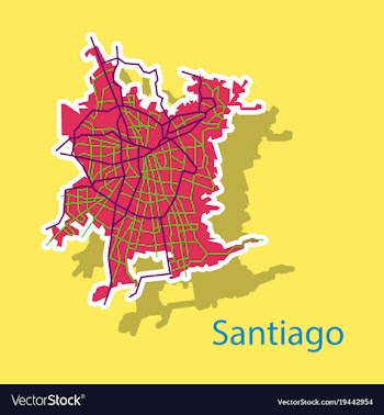 Sticker road and administrative map of vector image