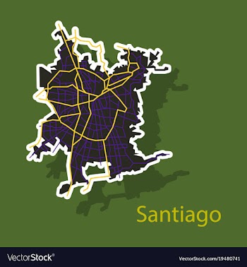 Sticker road and administrative map of vector image