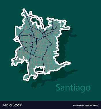 Sticker road and administrative map of vector image