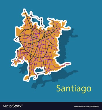 Sticker road and administrative map of vector image