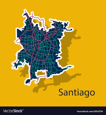 Sticker road and administrative map of vector image