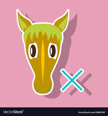 Sticker silhouette of a horses head vector image