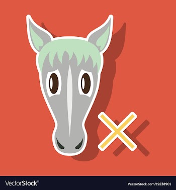 Sticker silhouette of a horses head vector image