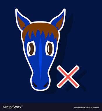 Sticker silhouette of a horses head vector image