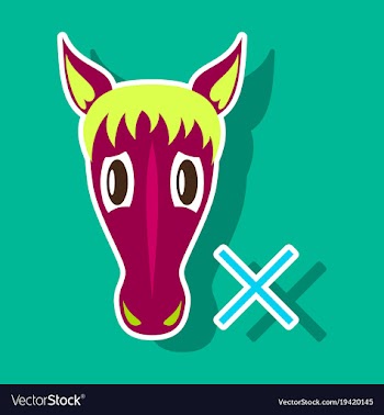 Sticker silhouette of a horses head vector image