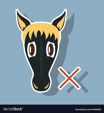 Sticker silhouette of a horses head vector image