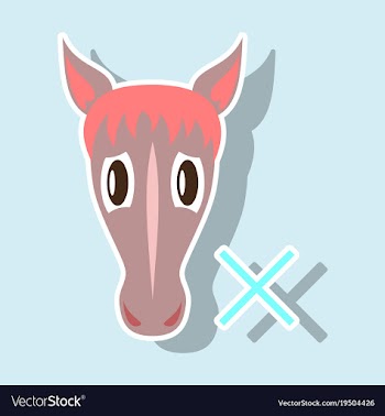 Sticker silhouette of a horses head vector image