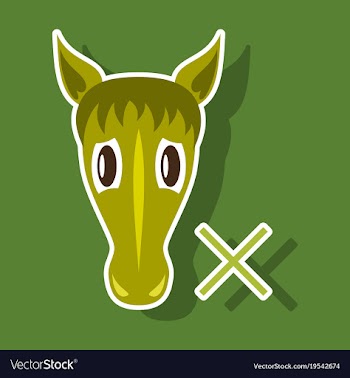 Sticker silhouette of a horses head vector image