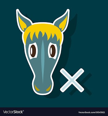 Sticker silhouette of a horses head vector image