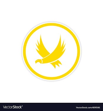 Sticker silhouette of an eagle vector image