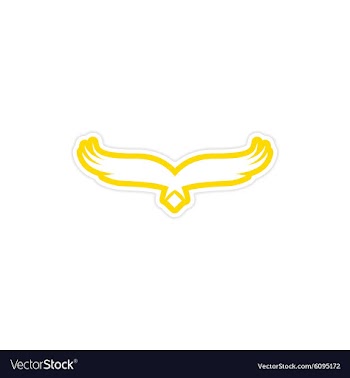Sticker silhouette of an eagle vector image