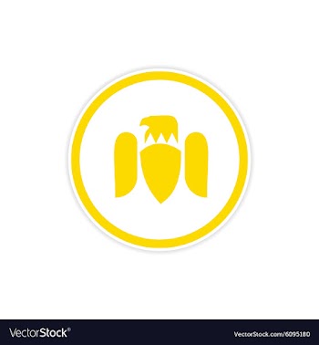 Sticker silhouette of an eagle vector image