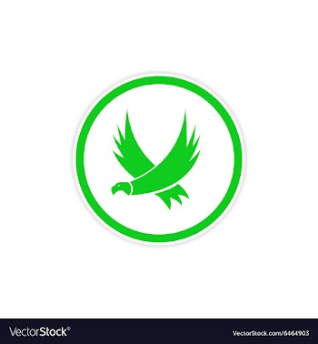 Sticker silhouette of an eagle vector image