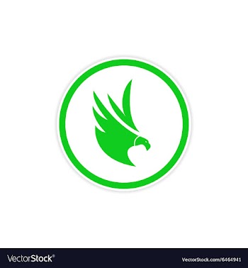 Sticker silhouette of an eagle vector image