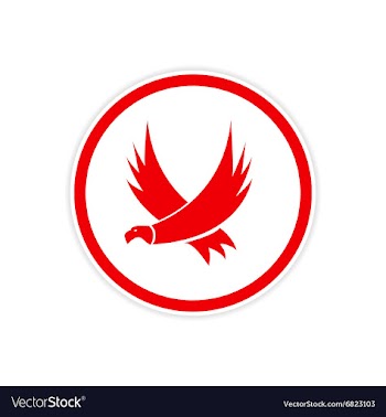 Sticker silhouette of an eagle vector image