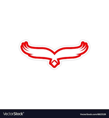 Sticker silhouette of an eagle vector image