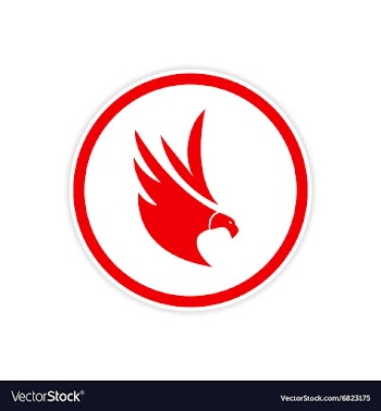 Sticker silhouette of an eagle vector image