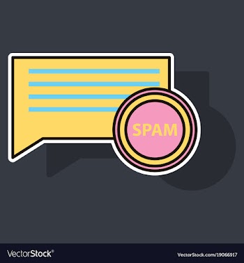 Sticker spam email warning window appear on vector image