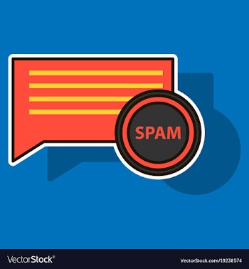 Sticker spam email warning window appear on vector image