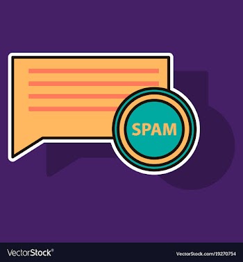 Sticker spam email warning window appear on vector image