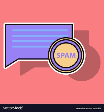Sticker spam email warning window appear on vector image