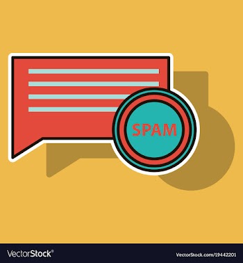 Sticker spam email warning window appear on vector image